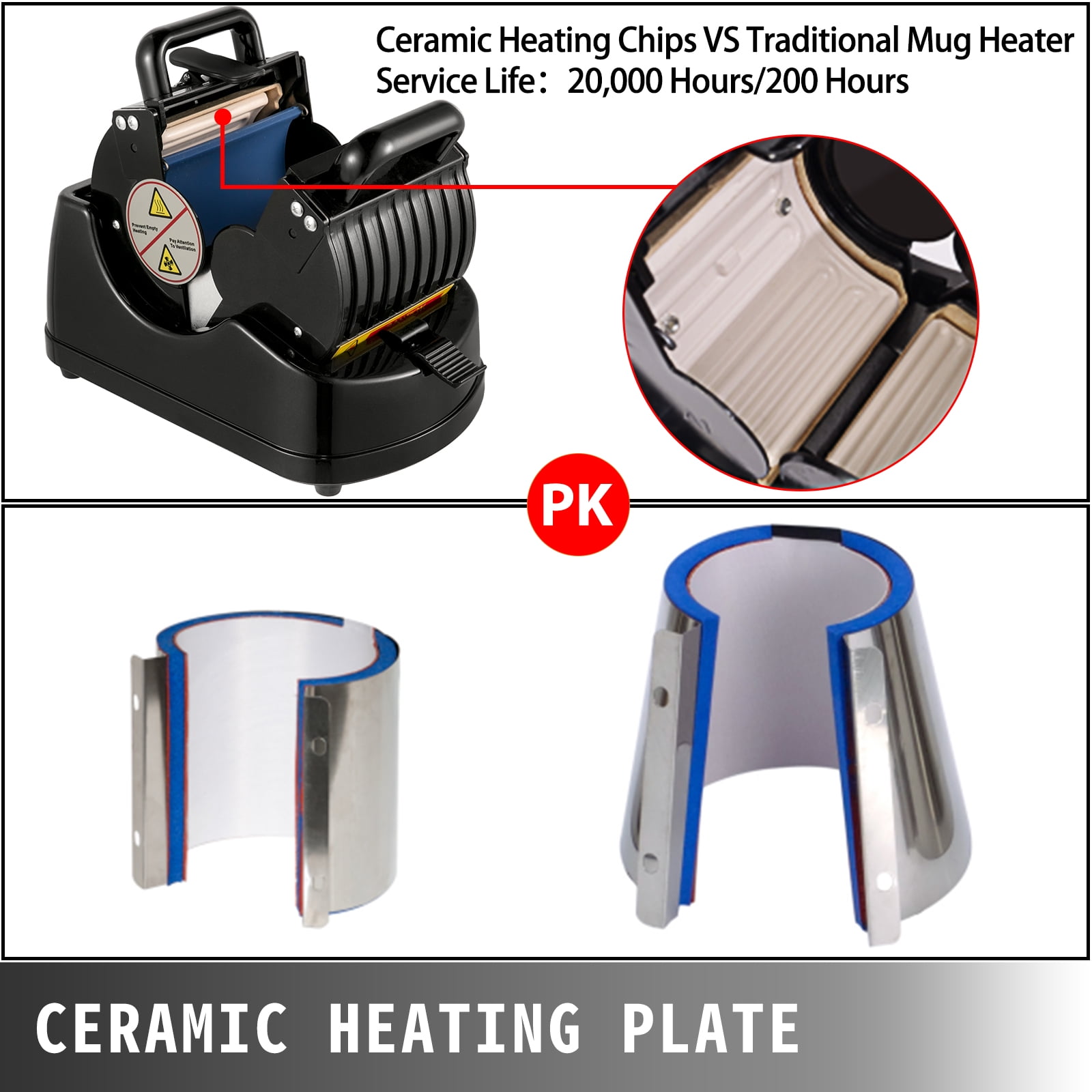 VEVOR Cup Heat Press Attachment 6/11/12/17oz. Four Mug Heating Transfer  Elements For Heat Press Transfer Sublimation, 110V THJPJTCK4110V47IJV1 -  The Home Depot