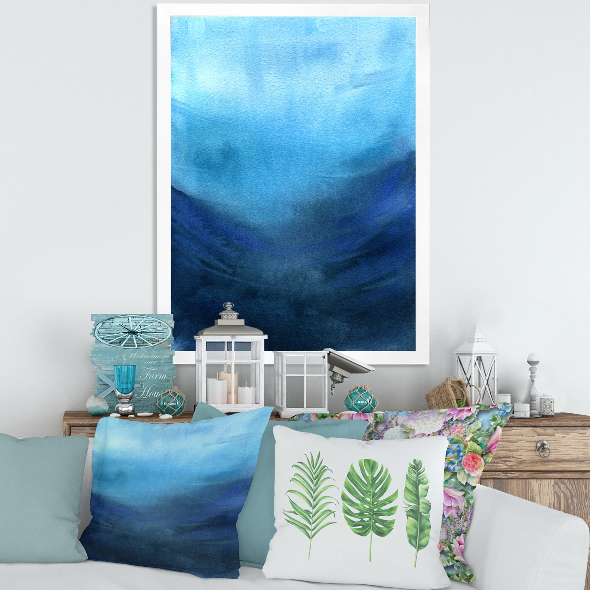 Designart 'Aquatic Underwater Compostion' Nautical & Coastal Framed Art Print