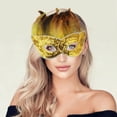 thumbnail image 5 of Unique Bargains 1 Pc Sequined Feathers Party Mask Gold Tone Plastic Feather, 5 of 5