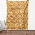 thumbnail image 3 of Ambesonne Mid Century Fabric by the Yard Upholstery, Design Retro Square, 1 Yard, Brown Yellow Coral, 3 of 4