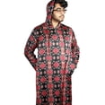 thumbnail image 3 of One Piece Lightweight Hooded Unisex Red Tribal Pattern Jilbab Onsie Desert Robe - L, 3 of 4