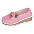 thumbnail image 5 of Women's Wedge Loafers Casual Comfortable Orthopedic Platform Sneakers Business Non Slip Walking Fashion Retro Slip on Work Shoes Pink Size 7, 5 of 5