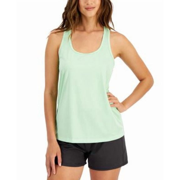Id Ideology Women's Textured Racerback Tank Top Green Ash Size XL