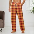 thumbnail image 2 of Men's Breathable Pajama Pant Lightweight Loungewear, Comfy Jogger Sleep Pant Long Pj Bottoms with Drawstring & Pockets (22-Orange, Large), 2 of 6