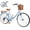 Blue, variant on STICCIO 26 inch Womens Folding Beach Cruiser Bike, 7-Speed Shimano Foldable Bicycle Upgraded U-Brake, Front Basket Rear Rack for Adult City Riding