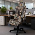 thumbnail image 4 of SCRAWLGOD Deer Camo Hunting Print Gaming Chair Cover with Armrest Covers Stretchable Washable Furniture Protector Breathable Reclining Racing Gaming Chair, 4 of 9
