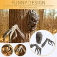 thumbnail image 6 of BLEEUS Tree Bark Face Halloween Outdoor Garden Statue Sculpture Decor Halloween Essential, 6 of 8