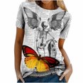 thumbnail image 4 of Tops de moda para mujer, divertidas camisetas informales holgadas con estampado, blusa, camisa estampada Fridja gope3285, 4 of 9