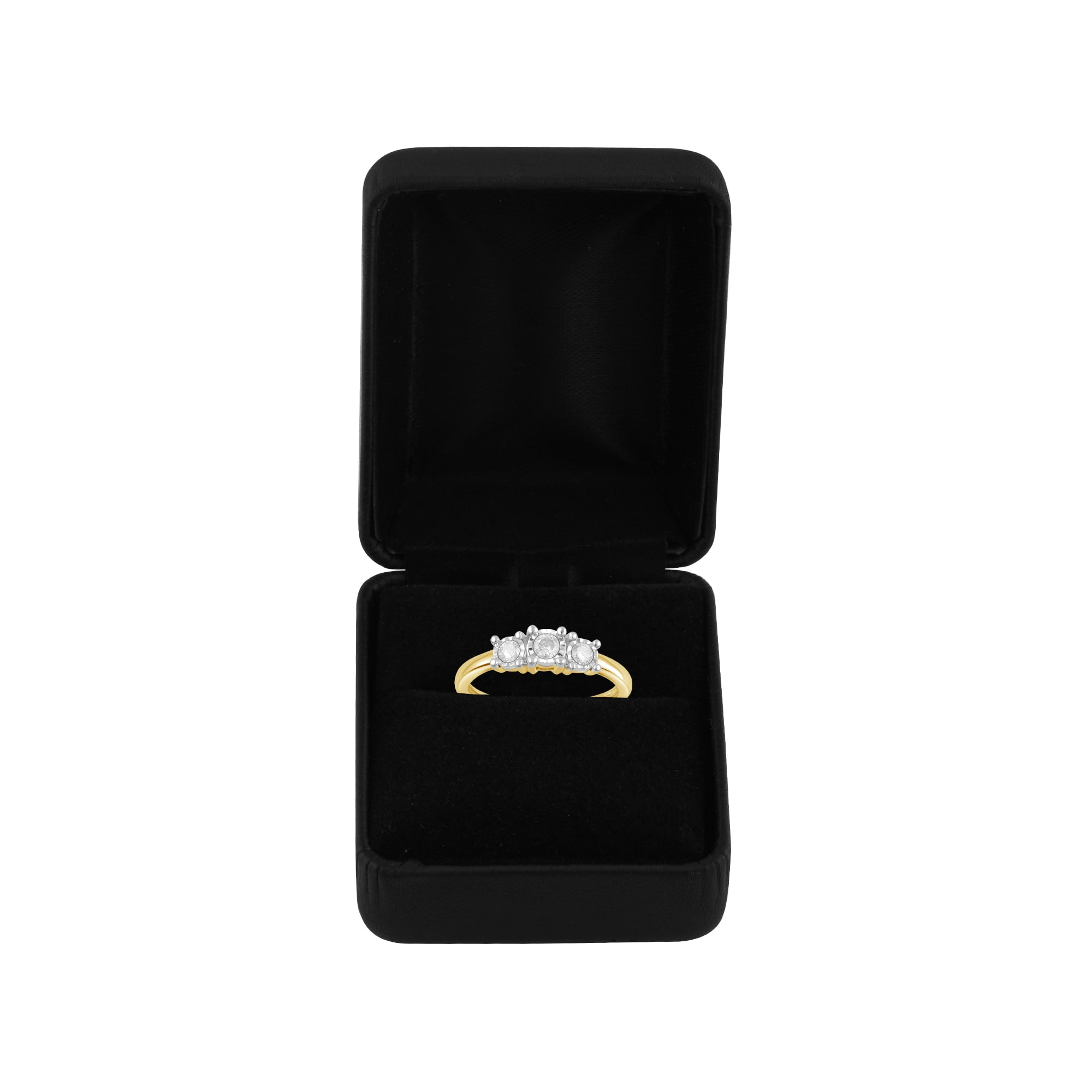 Arista 1/4 Ct Round Diamond Engagement Ring in Yellow Plated Sterling Silver (I-J, I2-I3)