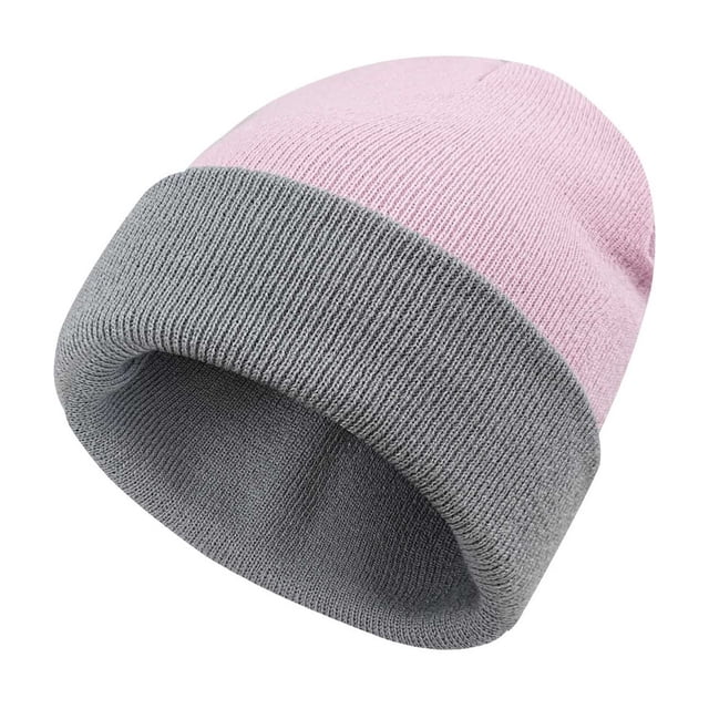Striped Knitted Hat Men And Women In Gray Outdoor Ear Protection Hat Flanged Color Blocked Skiing Pullover Cold Hat Acrylic Fabric One Size Fits Most Knitted Cap For Casual Wear Gray