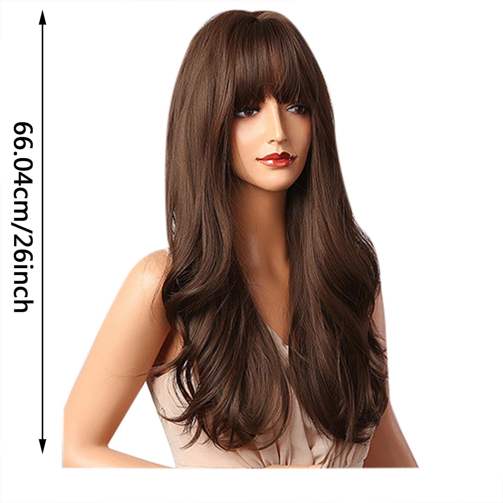 Zenghuiiii Hair Wigs with Lace Front Dark Brown Wig With Long Wavy High Temperature Wire Brunette Wigs For Women Chocolate Brown Synthetic Heat Hair Natural Looking Long Brown Wig Wigs