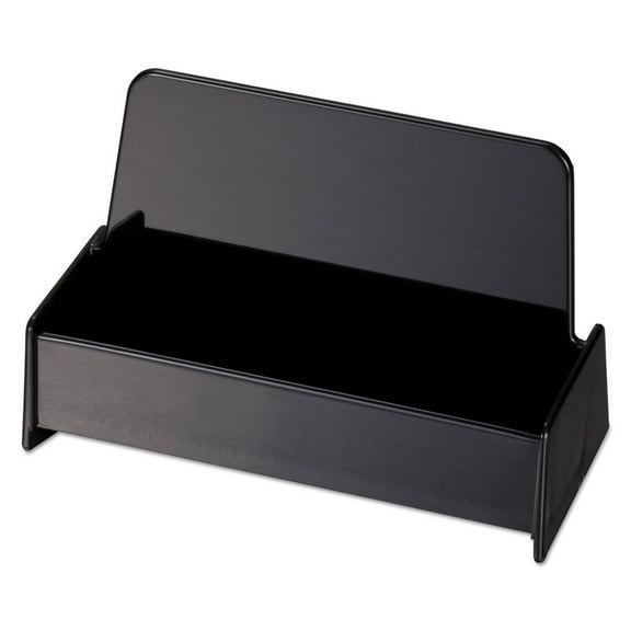 Universal Business Card Holder, Holds 50 2 x 3.5 Cards, 3.75 x 1.81 x 1.38, Plastic, Black