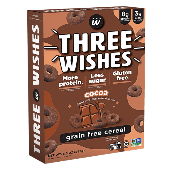 Three Wishes Grain Free Cereal, Cocoa, Gluten-Free, 8.6oz