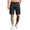 thumbnail image 1 of Mens Cargo Shorts con Bolsillos Color Sólido Botón Cintura Casual Y Pantalones Cortos de Moda para la Primavera Y el Verano, 1 of 9