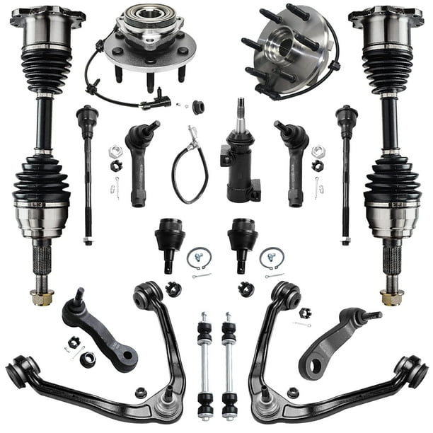 Detroit Axle 17pc 4WD Front CV Axles Wheel Hubs Suspension Kit