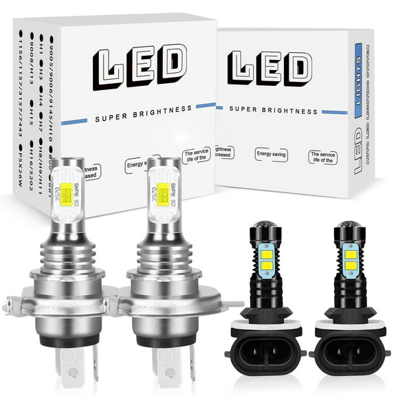 For 2001-2003 2004 Ford Escape LED Headlight 9003/H4 High/Low Beam 881Fog Light Bulbs 4pcs