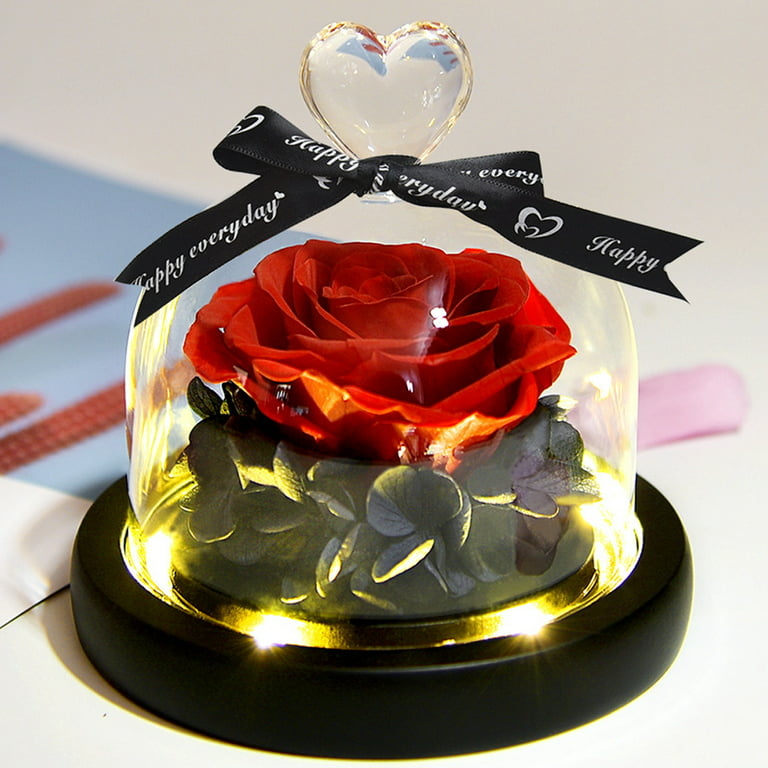 Rose, Night Light, Rose Light, Best Gift for Girl Friend, Birthday Gifts,  Glass Rose, Rose Light , Room Decor,Valentine's Day Gifts,, Never Fade  Rose,variegation，G9756 