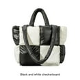 thumbnail image 4 of Guardoinrt Stay Warm With Nylon Puffer Tote Bag Padded Large Capacity Comfortable Shoulder Straps Shoulder Bag Black and White 1Set, 4 of 6