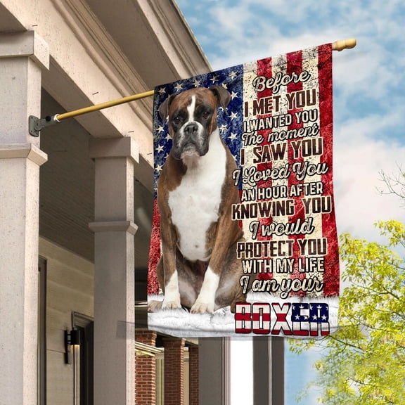American Flag I Am Your Boxer Dog Flag Proud House Flag, Double-Sided Decorative Outdoor Flag, Polyester Yard Flag 29.5 x 39.5 in
