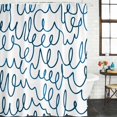 thumbnail image 2 of Blue Abstract Swirls Bathroom Shower Curtains with 12 Hooks Polyester Waterproof Shower Curtain for Stalls and Bathtubs Minimalist Modern Decorative Bathroom Privacy Curtain 36x78 Inches, 2 of 9