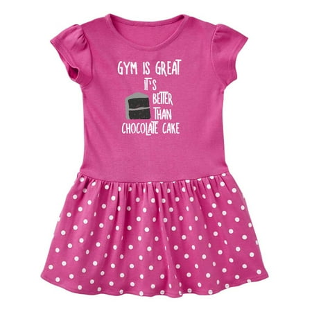 

Inktastic Gym Is Great White Text Gift Toddler Girl Dress