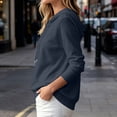 thumbnail image 5 of Qulqfy Cotton Essentials Hoodie Lightweight Long Sleeve Petite Fall Navy Button Up Hooded Drawstring Casual Shirts for Women S, 5 of 7