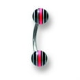 thumbnail image 2 of Stainless Stl Curv BB w Acrylic Neon Layered Balls 16G (1.3mm) 5/16 (8m Stainless Steel, 2 of 2