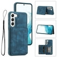 thumbnail image 1 of for Galaxy S23 Plus Wallet Case with RFID Blocking Card Holder,Premium PU Leather Double Magnetic Buttons Stand Flip Wrist Lanyard Strap Back Cover Case for Samsung Galaxy S23 Plus,Blue, 1 of 6