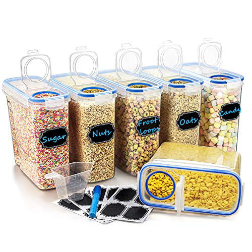 Wildone Cereal & Dry Food Storage Container 6 Airtight Food Storage Containers 