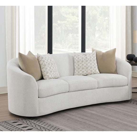Miekor Furniture Rory Latte Sloped Arms Sofa with Pillows MK7763