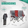 thumbnail image 6 of Sunnyfeel Heavy Duty Portable Comfortable Large Outdoors Double Camping Chair Folding Loveseat, Gray, 6 of 8