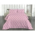 thumbnail image 2 of Ambesonne Palm Leaf Quilted Coverlet 2 Pcs, Pink Tropic Leaves Exotic, Twin Size, Pink and White, 2 of 4