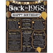 57th Birthday Party Decorations for 57th Birthday (Fifty-seven) - Remembering The Year 1968 - Party Supplies - Gifts for Men and Women Turning 57 - Back In 1968 Birthday Card 11x14 Unframed Print