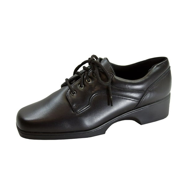 comfortable black flat work shoes