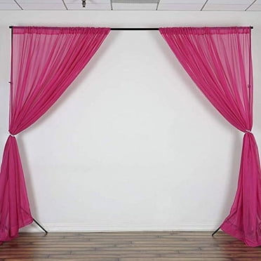 AK TRADING CO. 10 Feet X 8 Feet Polyester Backdrop Drapes Curtains Panels With Rod Pockets - Wedding Ceremony Party Home Window Decorations - Peach
