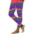 thumbnail image 3 of Visit the JURANMO Store Casual Leggings for Women Novelty Graphic Mardi Gras Parade Tight Pants High Waist Carnival Themed Party Legging Purple XL, 3 of 7