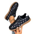 thumbnail image 6 of IEMIEMIEM Women's Sneakers Polka Dot Retro Low Top Lace Up Faux Leather Casual Comfort Walking Shoes Fashion Flat Sneakers Black 10 Wide, 6 of 6