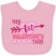 thumbnail image 3 of Inktastic My First Valentine's Day with Pink Heart and Arrow Boys or Girls Baby Bib, 3 of 4