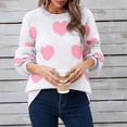 thumbnail image 2 of VISALY Plus Size Heart Sweater Love Print Heart Sweater Trendy Sweaters Tunic Sweater Pullover Sweater Lightweight Sweaters Fitted Sweaters Patterned Sweater Tunic Sweater Basic Sweaters White Xxl, 2 of 7