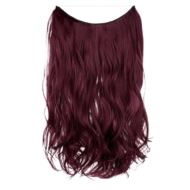 Peluca de moda para mujer, cabello largo y rizado, voluminoso, natural, de una sola pieza con extensión de cabello tipo línea de pez, accesorio para la cabeza.