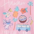 thumbnail image 4 of Disney Stitch Girls Graphic Tee and Dolphin Shorts 2-Piece Angel Pink School Casual Beach Outfit Set Kids 6-7Y, 4 of 9