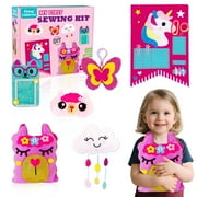 My Fisrt Sewing Kit for Kids Ages 6-8 - Create 6 Easy DIY Stuffed Animals & Plush Pillows, Perfect Arts & Crafts Gift,Includes Unicorn Design