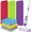 Multicolor-2, variant on 6 Pack Reusable Mop Pads Compatible with Swiffer PowerMop, Wood Floor Pads Microfiber Mop Replacement Refills Machine Washable for All Floor Surfaces，15.3 * 5.1 in,Purple