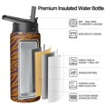 thumbnail image 2 of Leopard Print Insulated Stainless Steel Water Bottle with Straw & Cleaning Brush – 18 Oz | Leakproof, BPA-Free, 304 Stainless Steel, Wide Mouth, Travel Mug for Car, Gym, Office, 2 of 5