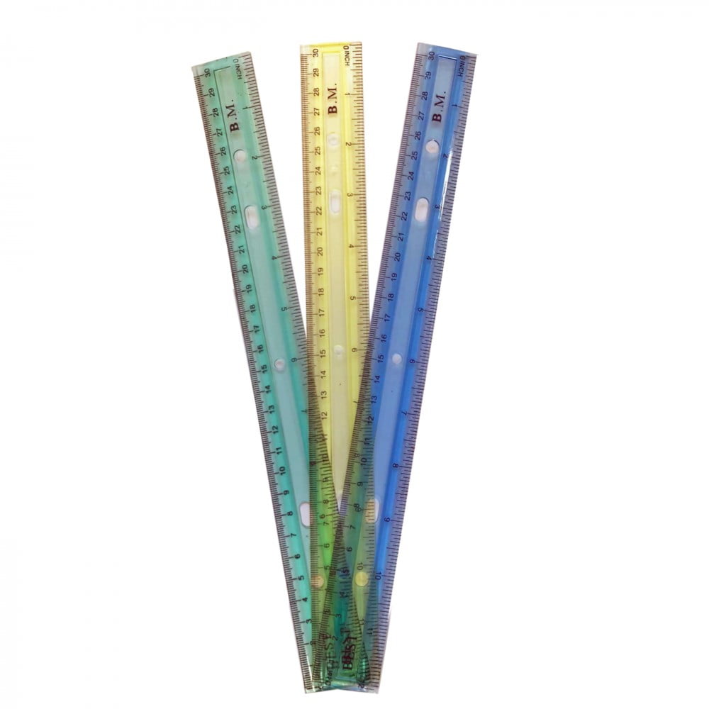 Wholesale 12 Inch Translucent Rulers in 3 Assorted Colors - Bulk Case ...