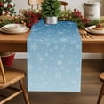 thumbnail image 2 of Table Runner Dresser Scarves 48 Inch Long,Christmas Winter Snowflakes Linen Dining Table Runners, 2 of 9