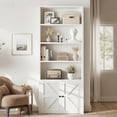 thumbnail image 2 of Bookshelf  Open Bookcase with Door  Storage Shelves  Display Storage Shelves  Floor Standing Unit  Home Decor  Furniture for Home Office  Living Room, 2 of 9