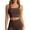 Brown, variant on Womens Crop Tank Swim Bra Sports Bra Under Swim Shirt Swimwear Bikini Tops Bathing Suit Padded Tops Only Swimsuits (Black, XL)