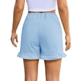 thumbnail image 5 of High Waist Women Straight Leg Ruffle Shorts Dressy Bottom, 5 of 6