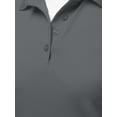 thumbnail image 4 of A2Y Women's Basic Casual Essentials 4-Button Junior-Fit Polyester Polo Shirt Charcoal XL, 4 of 6